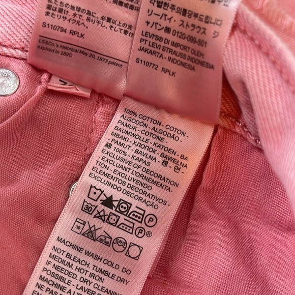 Levi’s 501 Original Denim Shorts Pink. Size 31 / 12 - Picture 11 of 16
